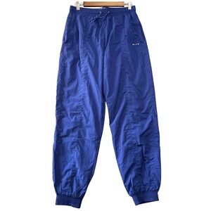 WILO Track Pants Womens Large Blue Athletic Joggers Nylon Zip Pockets Gorpcore